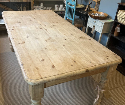 Antique Rustic Pine Farmhouse Table