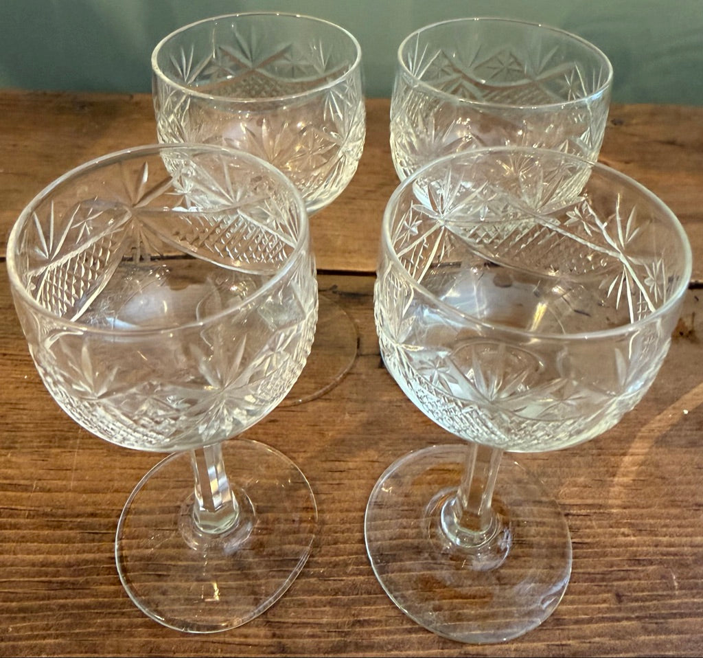 Set of 4 Vintage Sherry / Port Glasses