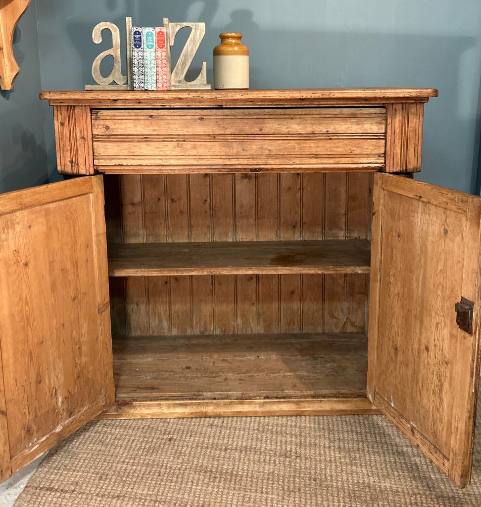 Rustic Antique Pine Cupboard / Sideboard