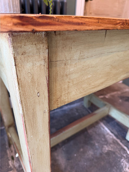 Small Vintage Pine Painted Kitchen Side Work Table