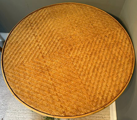 Vintage Round Bamboo Table
