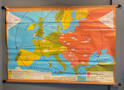 Vintage Educational Map Poster - Dutch Europe in the Cold War  *A