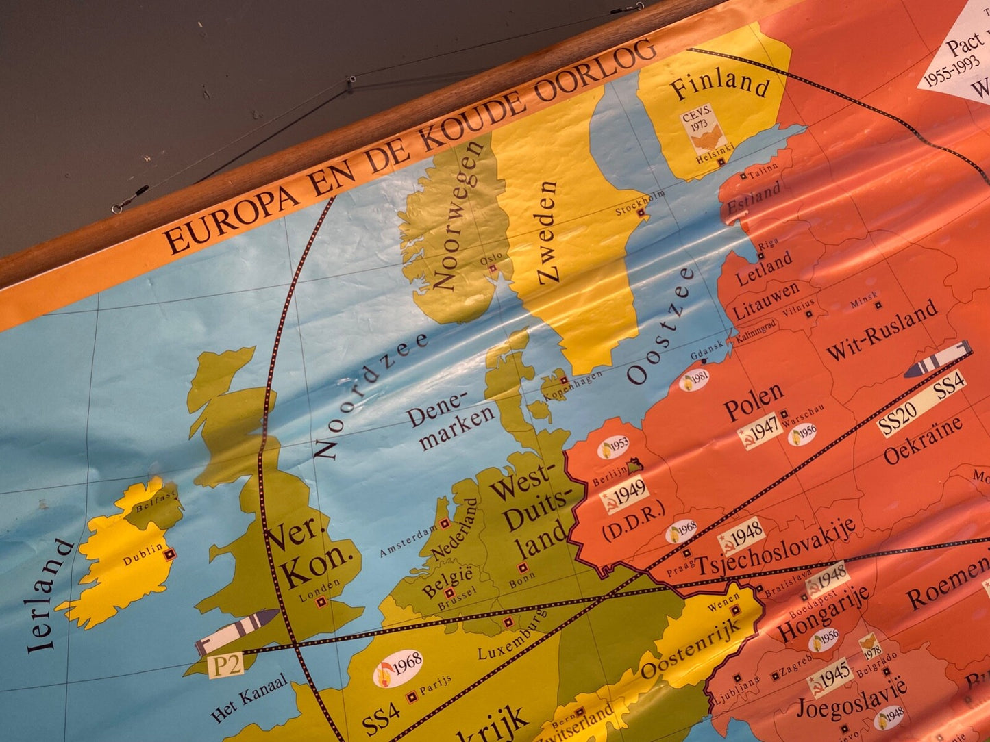 Vintage Educational Map Poster - Dutch Europe in the Cold War  *A