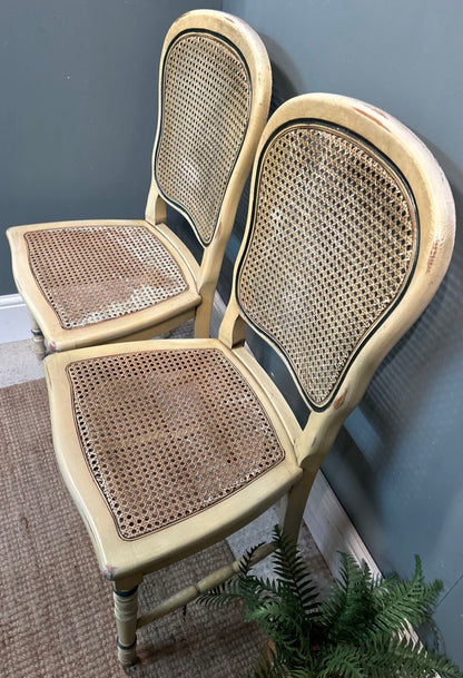 Pair of French Vintage Painted Dinning Chairs