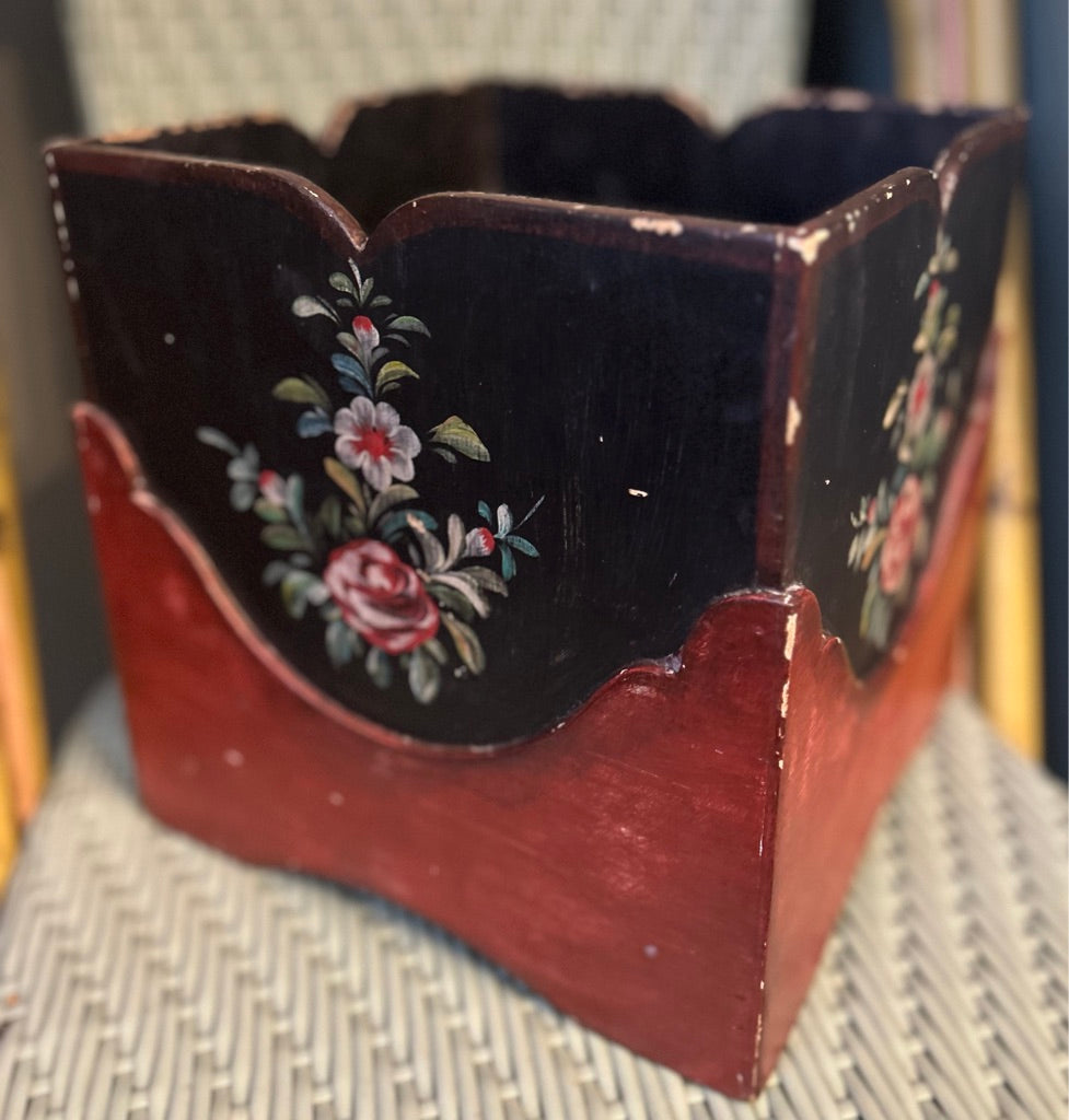 Vintage Floral Wooden Box / Planter