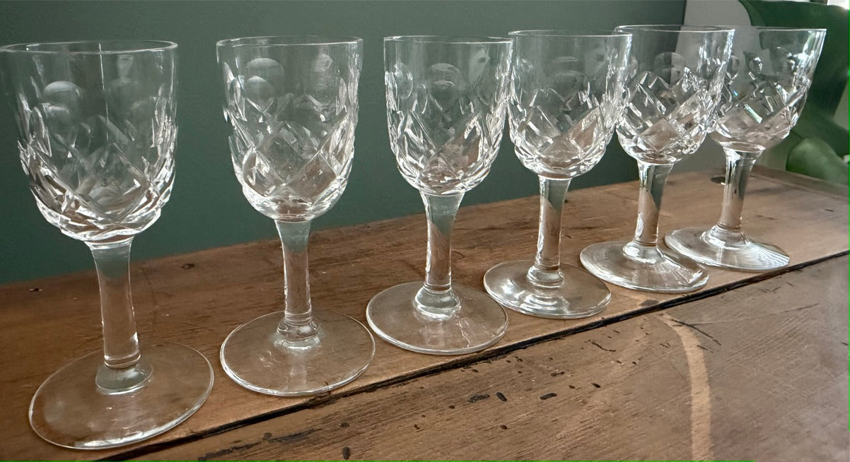 Set of 6 Vintage Sherry / Port Glasses
