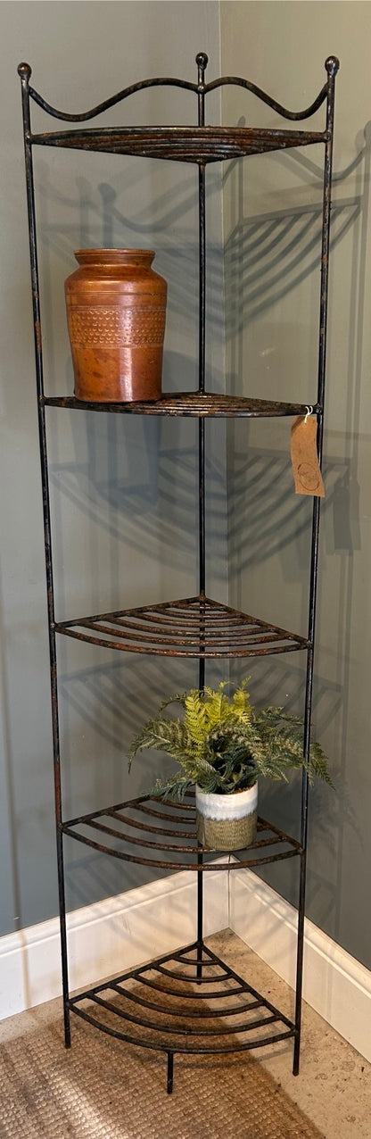 Vintage Cast Iron Heavy Corner Shelving - Plant stand