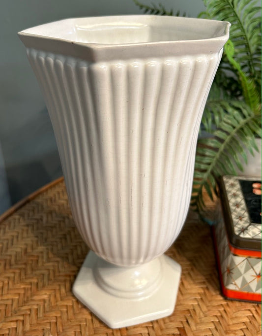 Vintage Arthur Wood Pottery White Mantel Vase