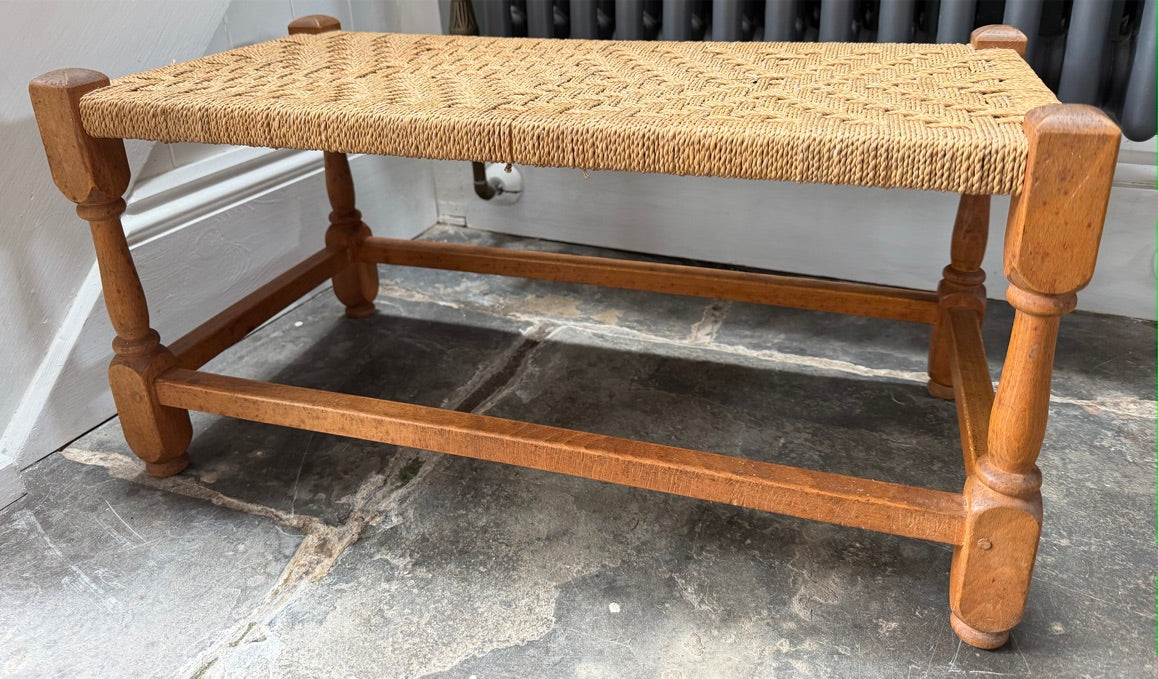 Double Vintage Woven Stool Bench