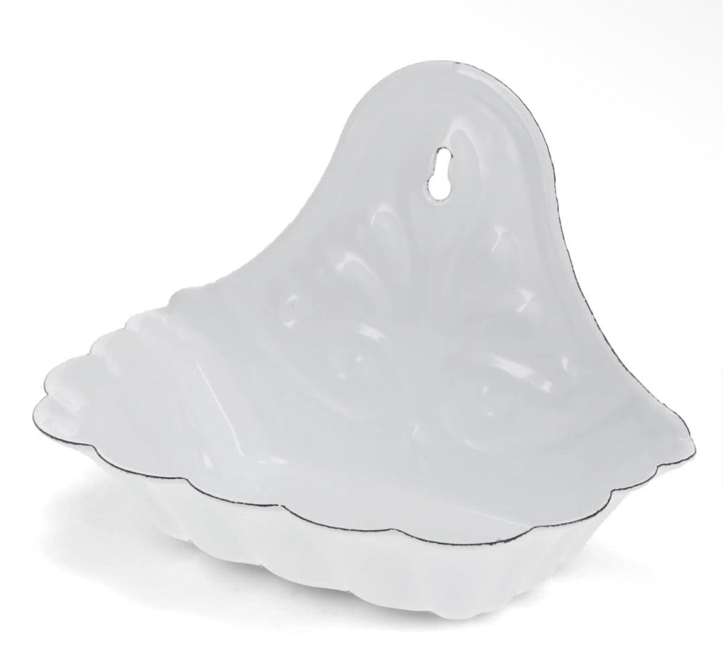 Vintage Style Enamel Wall mountable Soap Dish - Distressed Shabby White