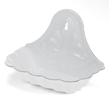 Vintage Style Enamel Wall mountable Soap Dish - Distressed Shabby White