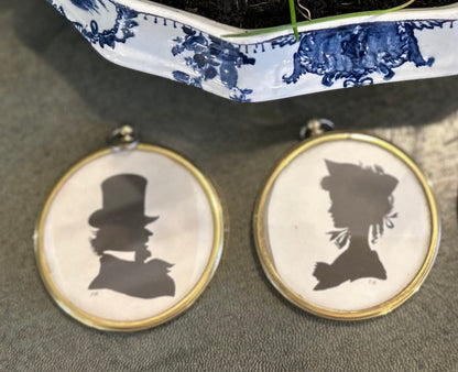 Small Brass Framed Pair of Silhouette Portraits
