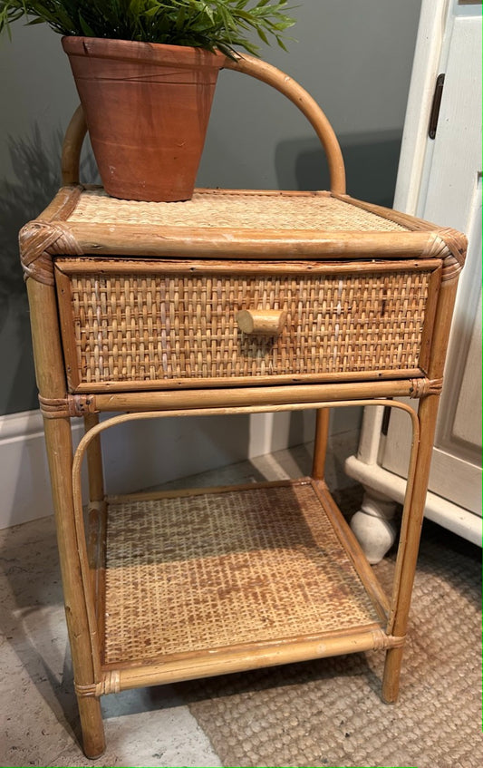 Vintage Bamboo Bedside Table