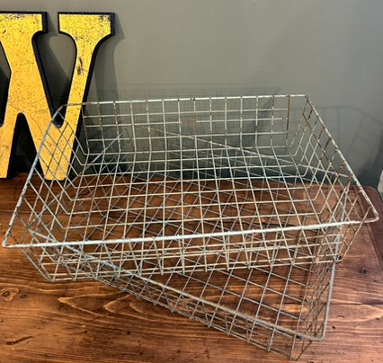 Pair of 1950's Vintage Wire Basket Trays