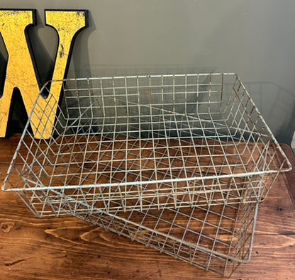 Pair of 1950's Vintage Wire Basket Trays