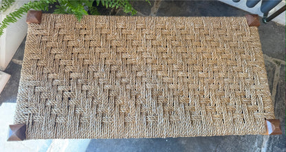 Double Vintage Woven Stool Bench