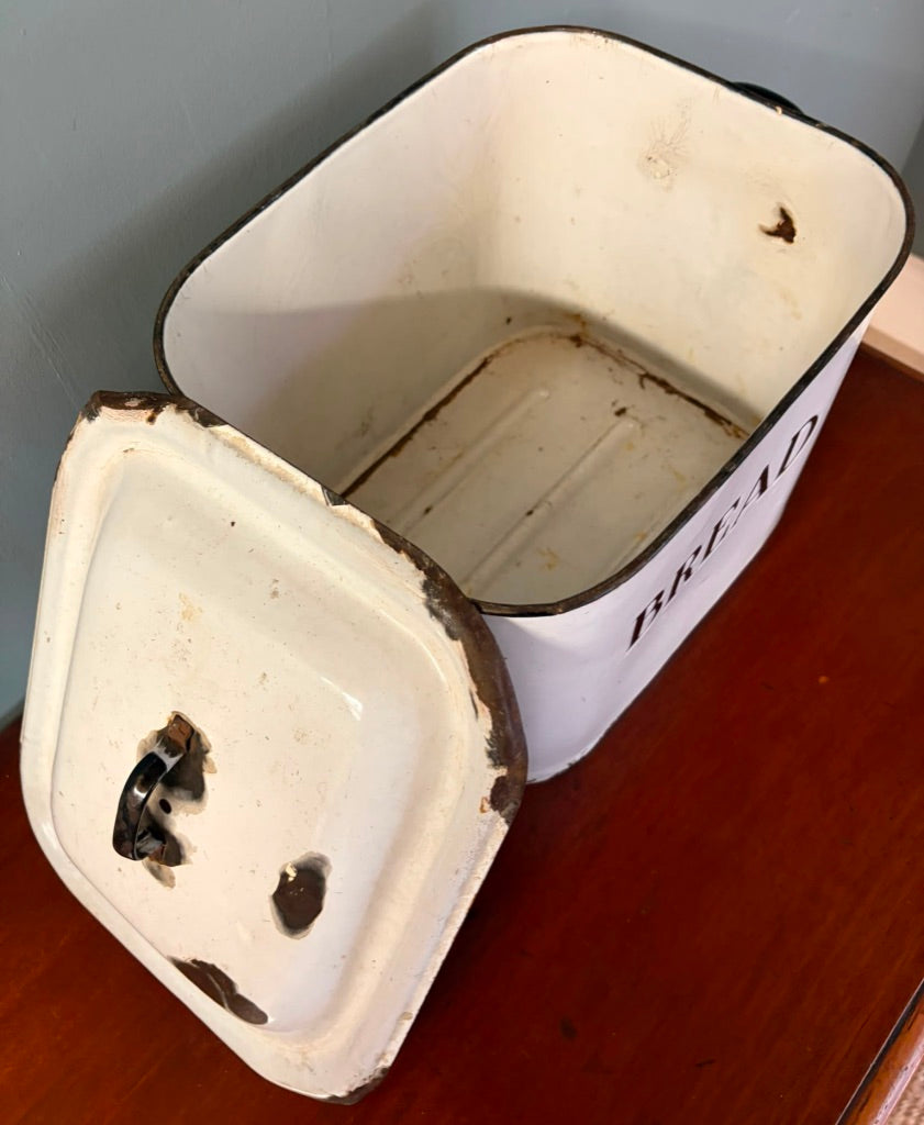 Vintage Enamel Bread Bin