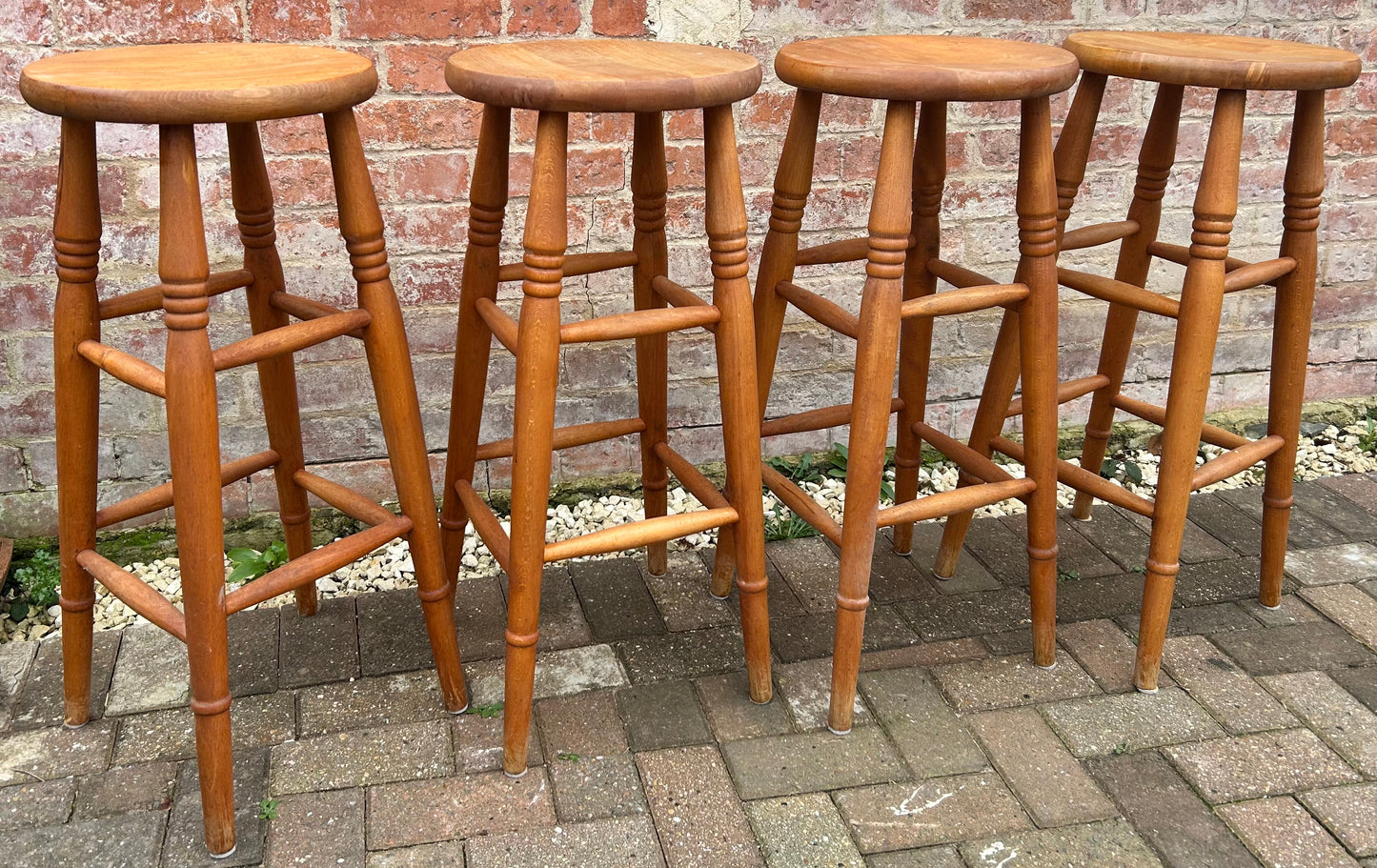 Set of 4 Pine Stools