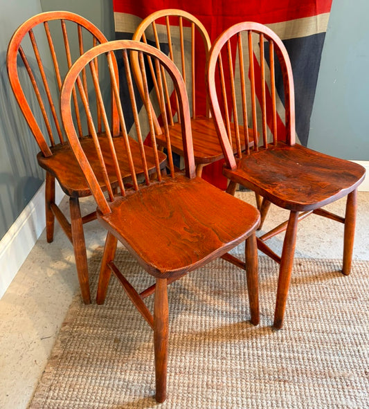 Set of 4 Vintage Stick Back Chairs