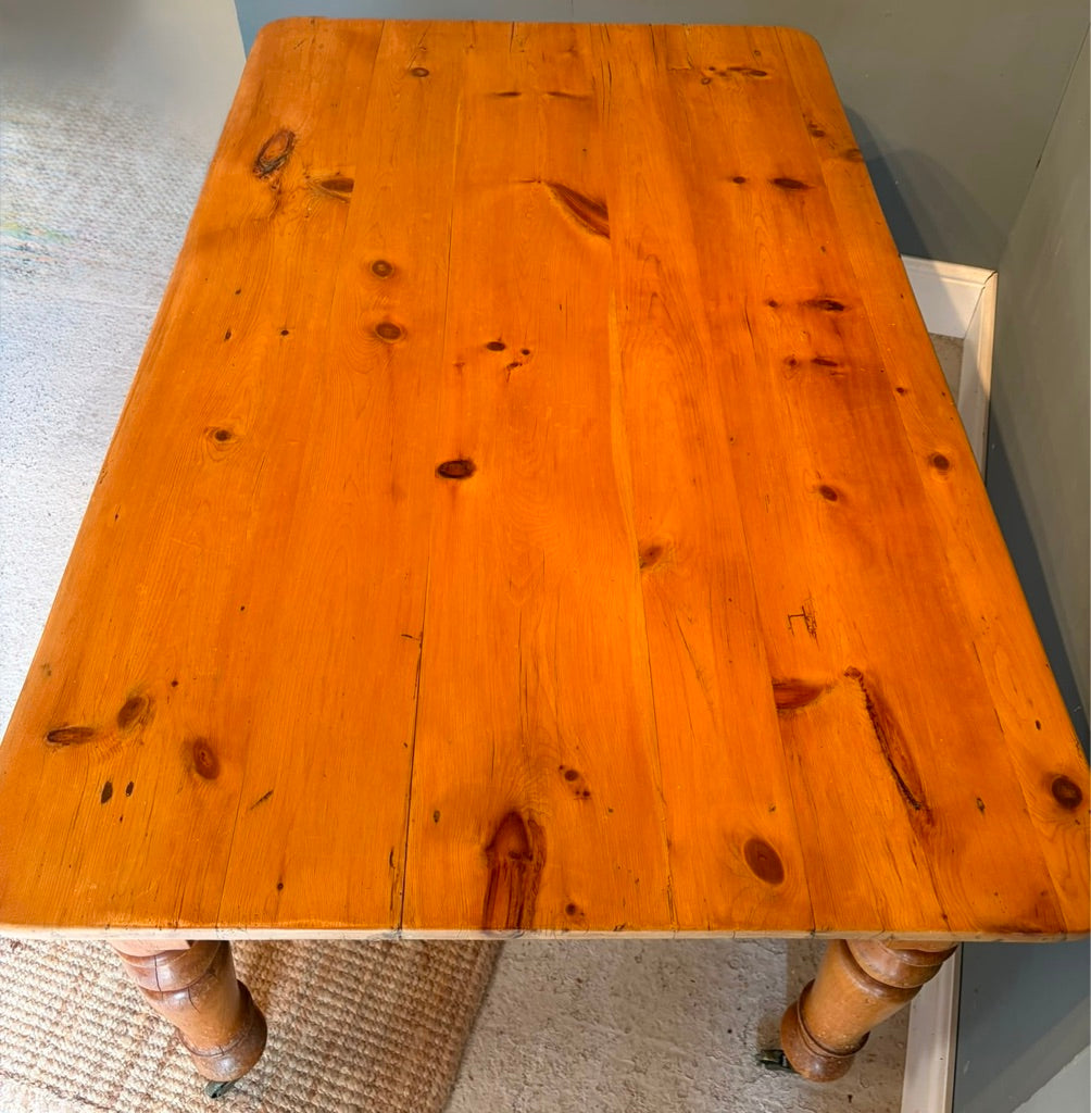 Small Vintage Pine Farmhouse Table