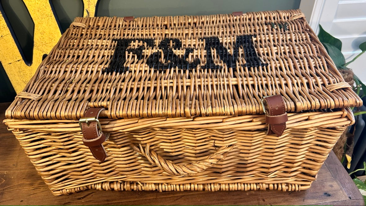 Wicker F & M hamper basket - Great storage