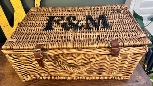 Wicker F & M hamper basket - Great storage