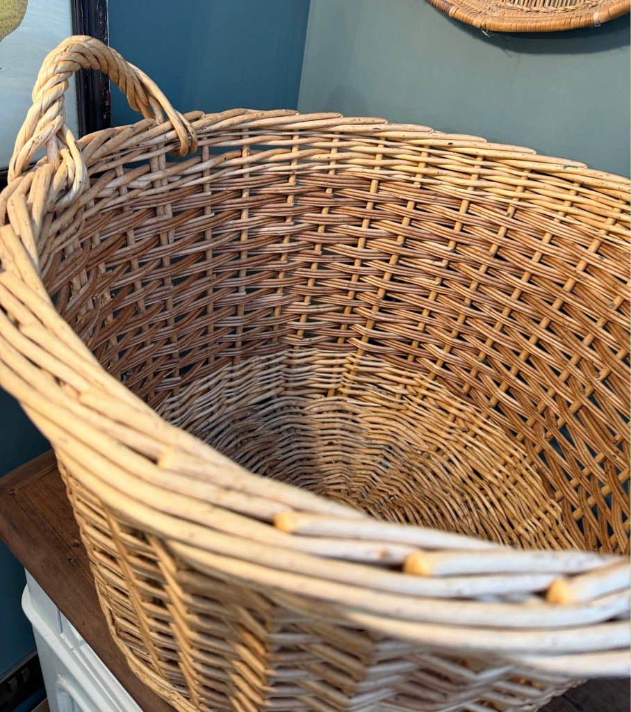 Large Round Wicker Log Basket