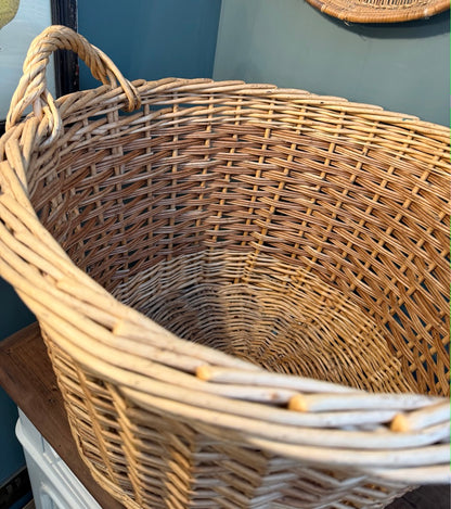 Large Round Wicker Log Basket