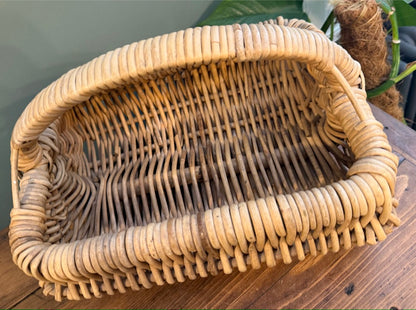 Vintage Wicker Handled Basket