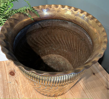 Large Vintage Brass Planter