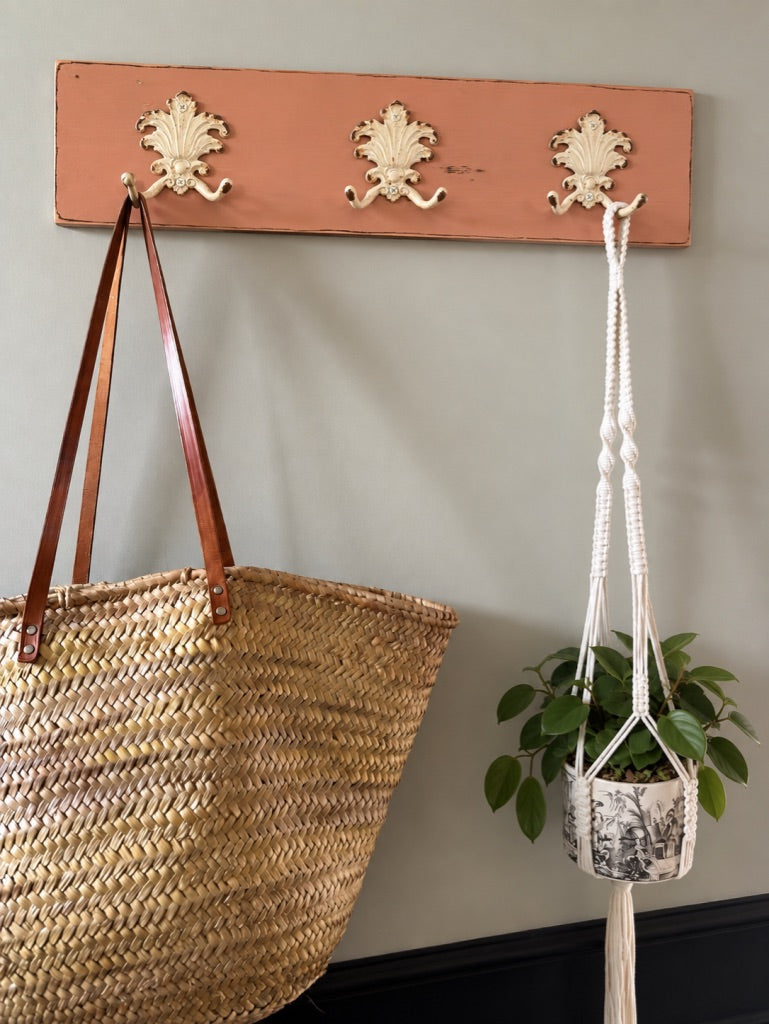 Painted Reclaimed Coat Hooks - Distressed Shabby Finish Terracota