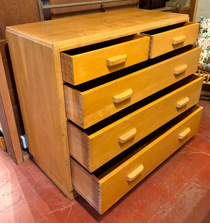 Vintage Air Ministry Utility Oak Chest of Drawers
