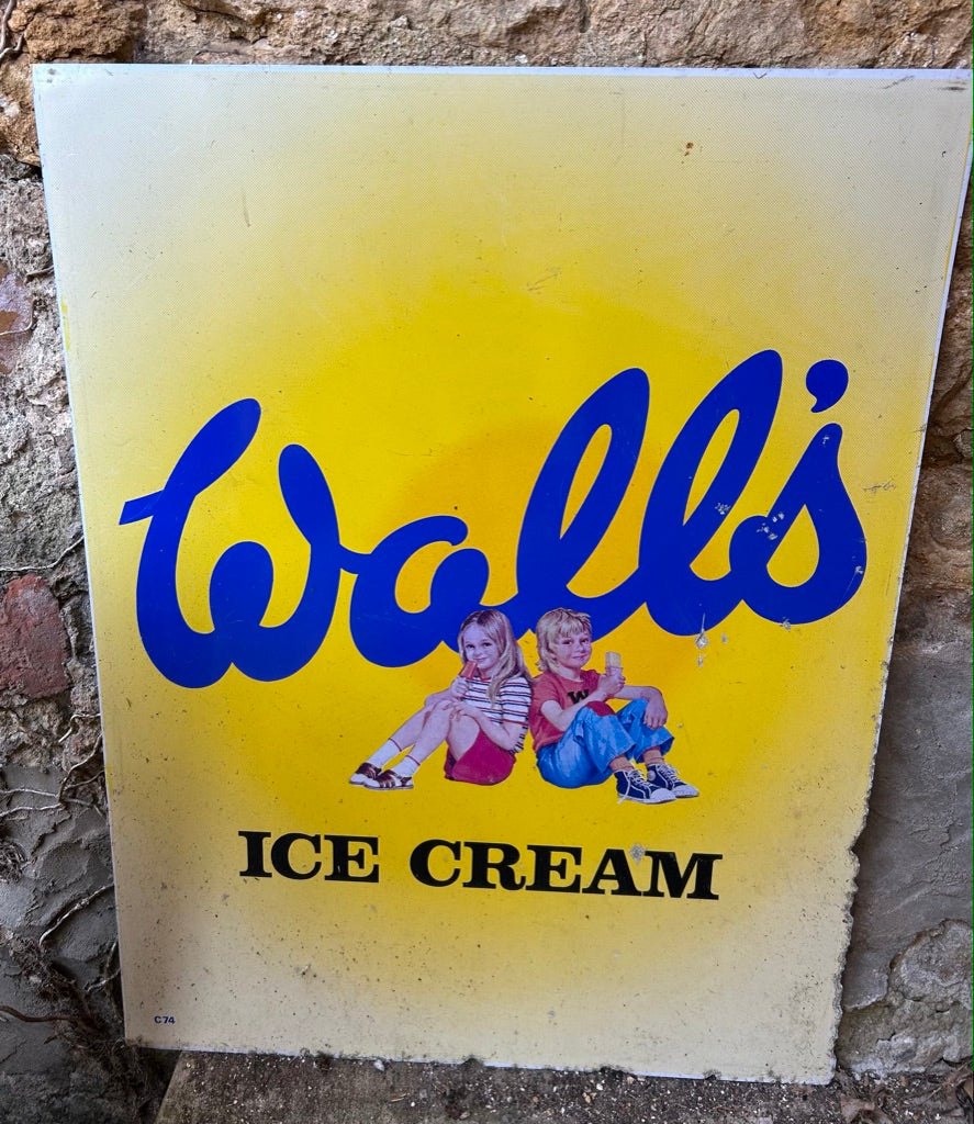 Vintage 1970's Wall Ice Cream Sign