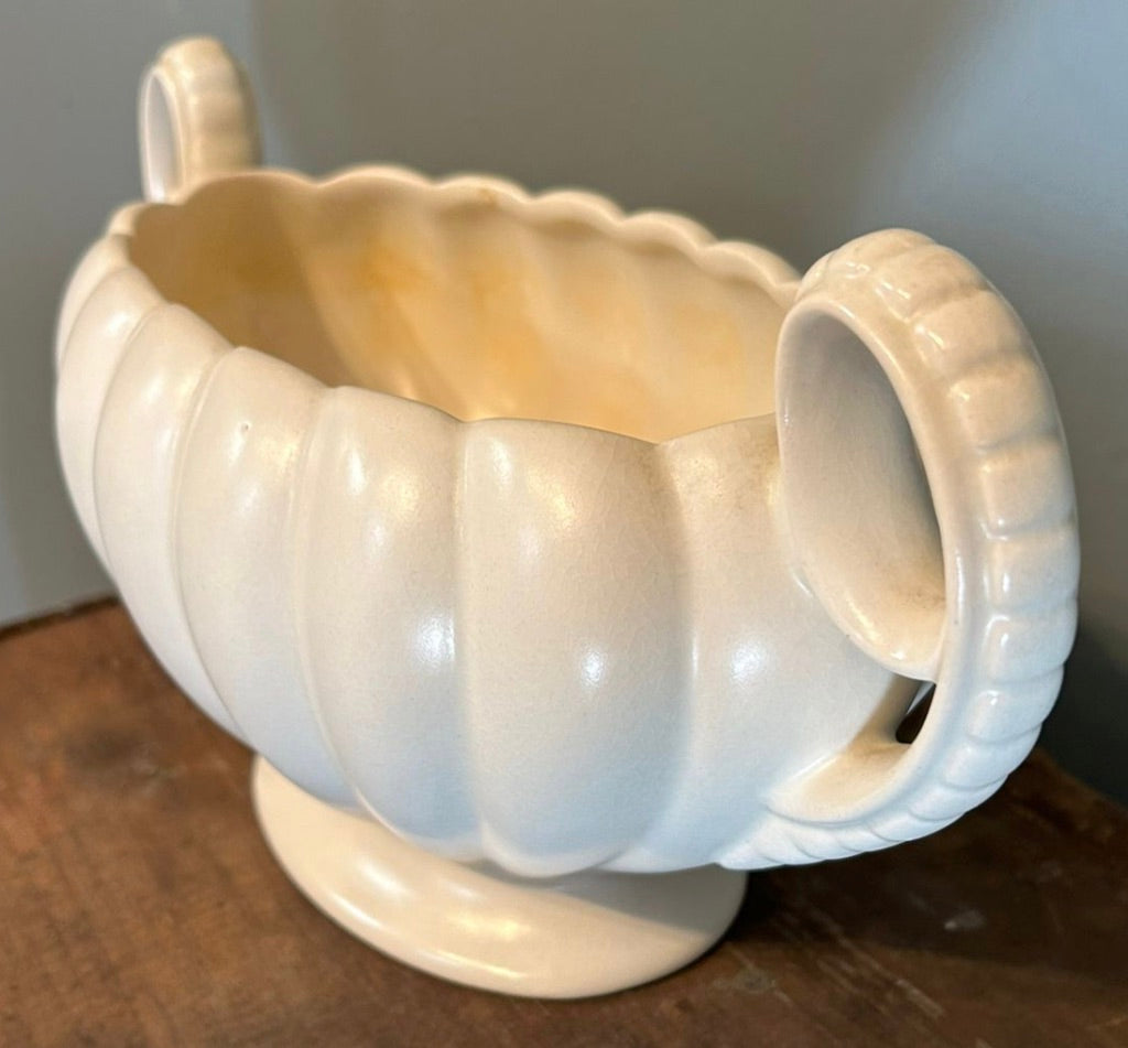 Vintage J Wood Burslem Pottery White Mantel Vase