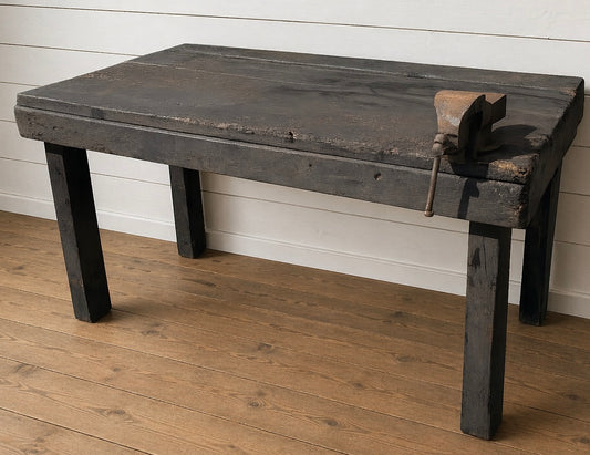 Rustic Work Bench Bench Table with Vice