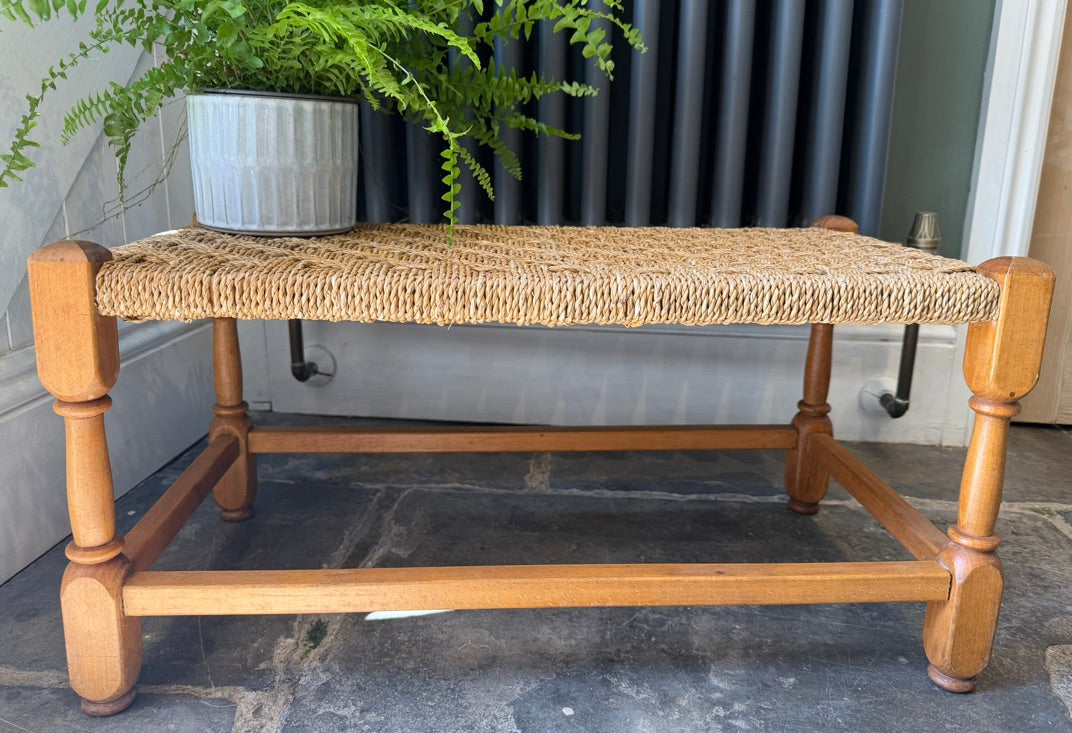 Double Vintage Woven Stool Bench