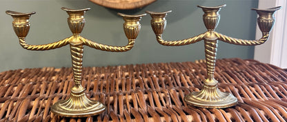 Pair of Miniature Vintage Brass Candlesticks