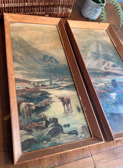 Pair of Vintage Highland Cow