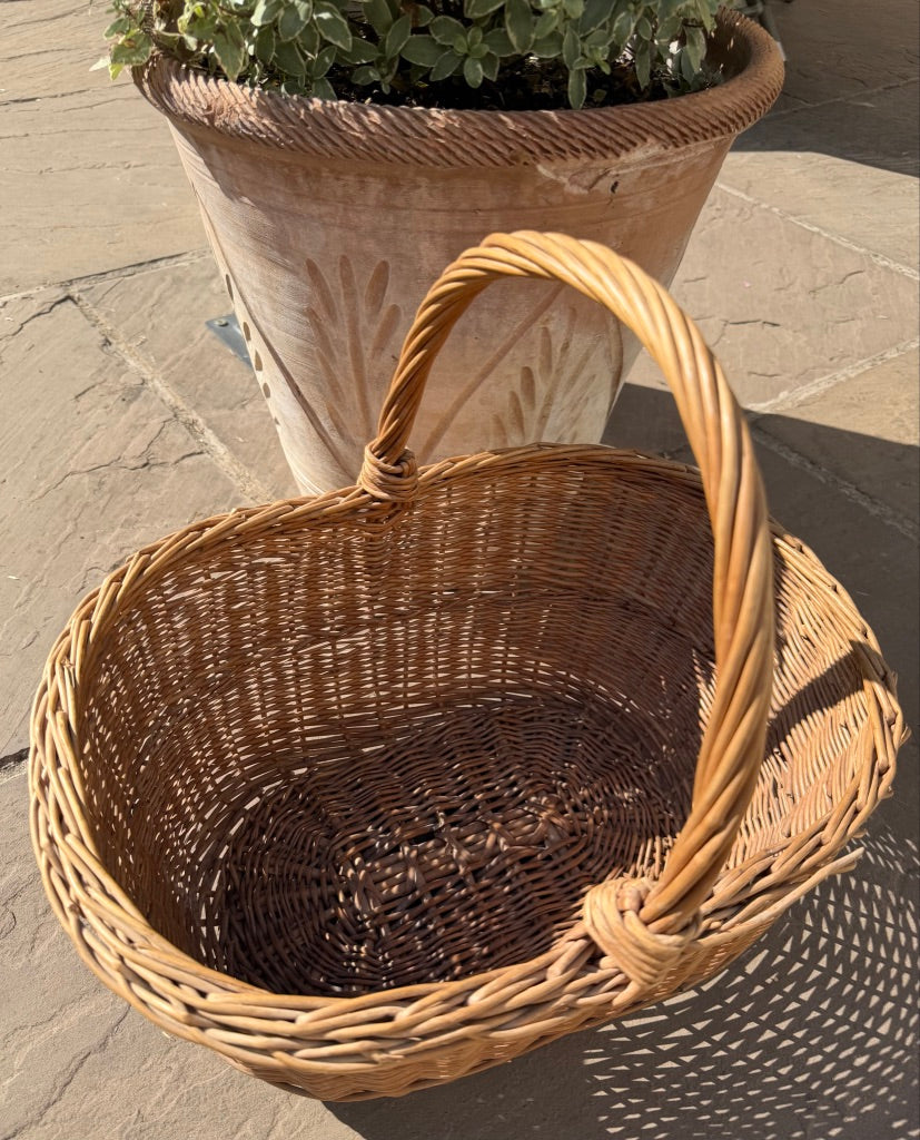 Vintage Wicker Handled Basket