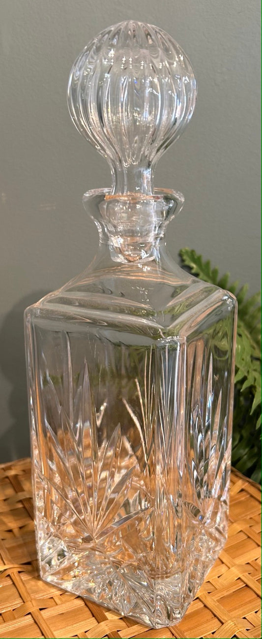 Vintage Cut Glass Decanter with Stopper