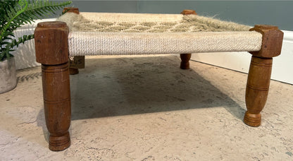 Vintage Indian Hand Woven Low Sitting Stool