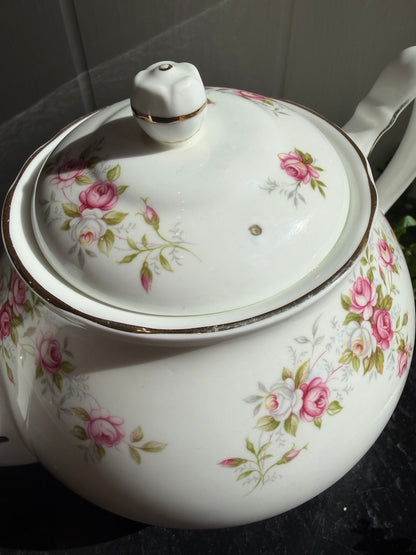 Pretty Pink Floral -Duchess June Bouquet Tea Pot - Bone China