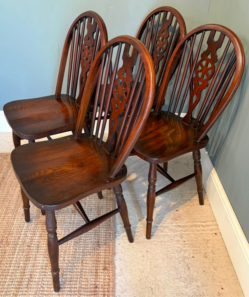 Set of 4 Vintage Wheelback Chairs