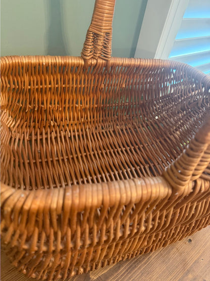 Vintage Wicker Handled Basket
