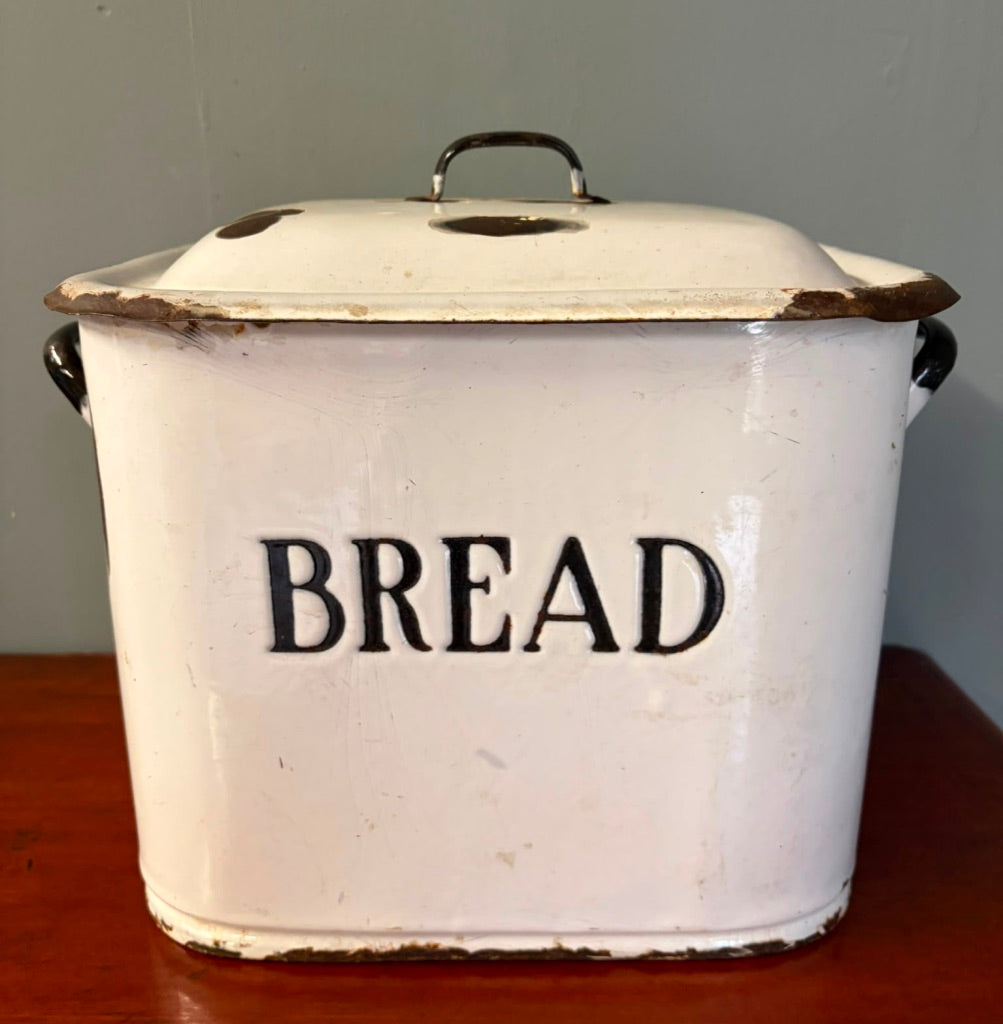 Vintage Enamel Bread Bin