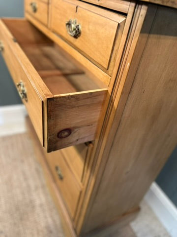 Large Antique Satinwood Chest of Drawers