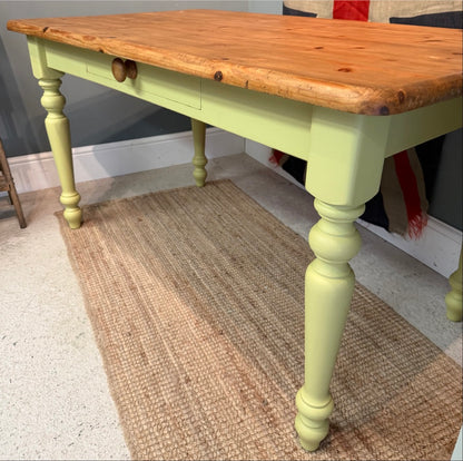 Small Vintage Painted Pine Farmhouse Table