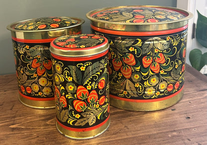 Set of 3 Vintage Round Tins
