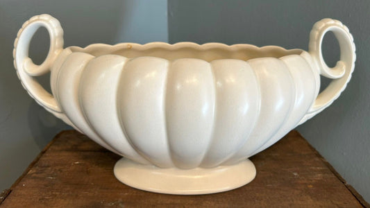 Vintage J Wood Burslem Pottery White Mantel Vase