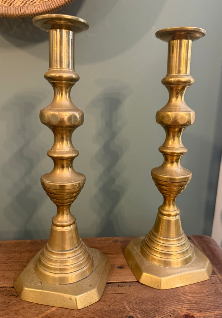 Pair of Vintage Brass Candlesticks